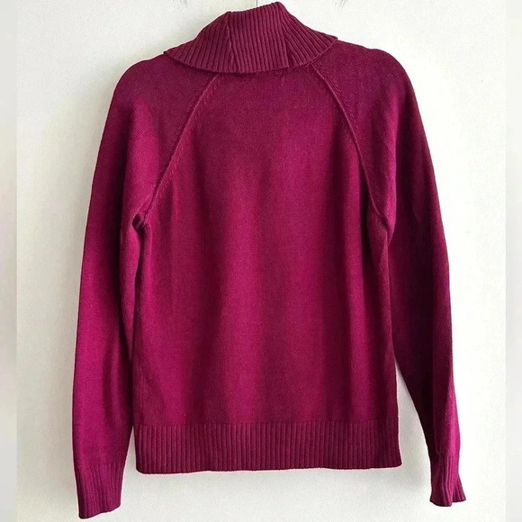 Jeanne Pierre Cowl Neck Solid Knit Sweater, Berry/Purple, Size Large - Picture 10 of 16
